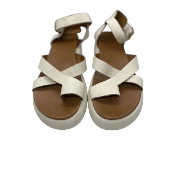 Varese Ivory Toe Ring Platform Sandals Ankle Strap Modern Chunky Size 38 / 7.5 - Picture 14 of 14